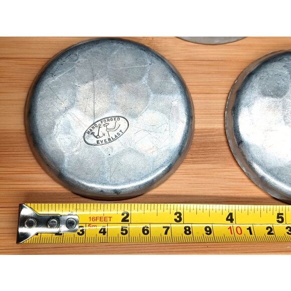 Everlast Floral Dogwood Aluminum Hand Forged Metal Trinket Dish Coaster Set of 5 - Picture 5 of 7